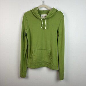 Abercrombie And‎ Fitch Hooded Pullover Shirt Womens L Green Lightweight Y2K